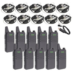 10pcs WLN KD-C1 Mini Walkie Talkie UHF 400-470 MHz 5W Power 16 Channel  MINI-handheld Transceiver Better Then BF-888S