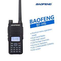 2PCS/LOT BF-H6 Powerful Walkie Talkie 2022 NEW BaoFeng Radio Receiver Transceiver 10W 50 KM Long Range Portable Two Way Radio