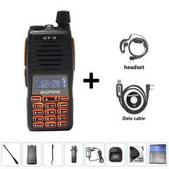 2022 BF GT-5 10W Baofeng Walkie Talkie Long Range 10 KM Two Way Ham Radio Dual PTT hf Transceiver Portable Radios Upgrade New