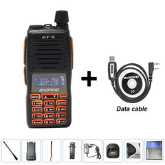 2022 BF GT-5 10W Baofeng Walkie Talkie Long Range 10 KM Two Way Ham Radio Dual PTT hf Transceiver Portable Radios Upgrade New