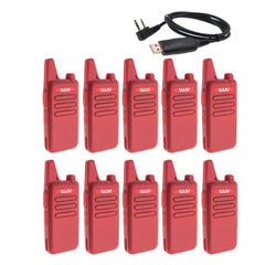 10pcs WLN KD-C1 Mini Walkie Talkie UHF 400-470 MHz 5W Power 16 Channel  MINI-handheld Transceiver Better Then BF-888S