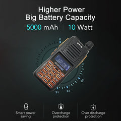 2022 BF GT-5 10W Baofeng Walkie Talkie Long Range 10 KM Two Way Ham Radio Dual PTT hf Transceiver Portable Radios Upgrade New