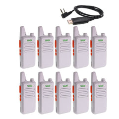 10pcs WLN KD-C1 Mini Walkie Talkie UHF 400-470 MHz 5W Power 16 Channel  MINI-handheld Transceiver Better Then BF-888S
