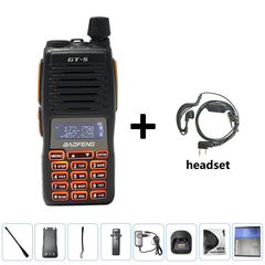 2022 BF GT-5 10W Baofeng Walkie Talkie Long Range 10 KM Two Way Ham Radio Dual PTT hf Transceiver Portable Radios Upgrade New