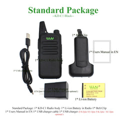 10pcs WLN KD-C1 Mini Walkie Talkie UHF 400-470 MHz 5W Power 16 Channel  MINI-handheld Transceiver Better Then BF-888S