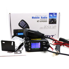 QYT KT-8900D Mini Car Mobile Radio 136-174 & 400-480MHz Ddual Band Quad Dsiplay 25W Mobile Transicever KT8900D Walkie Talkie