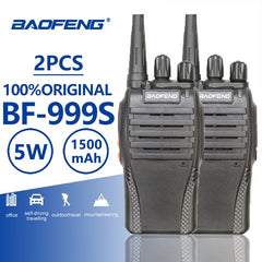 Two Piece 5W 1500mAh UHF 400-470MHz Baofeng BF-999S Portable Walkie Talkie Amador Ham Radio Walky Talky 999 CB Radio Comunicador