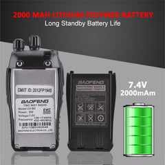 2pcs Baofeng UV-B5 Walkie Talkie Police Equipment Professional Dual Band PTT UV B5 Mobile CB Radio Hf Transceiver Ham Radio UVB5