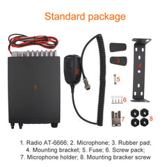 Anytone AT-6666 CB Radio 28.000-29.700MHz 60W 40channels Large LCD Displays SSB AM FM USB LSB PW CW 10 Meter Radio CB