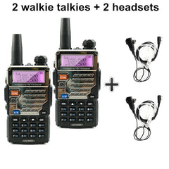 2pcs Baofeng UV-5RE Long Rang 10 KM Walkie Talkie PTT Earpieces Portable Radio Amateur Baofeng UV-5R Plus Car Radio Station UV5R