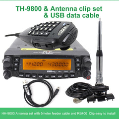 TYT TH-9800 Plus Walkie Talkie 50W Car Mobile Radio Station Quad Band 29/50/144/430MHz Dual Display Scrambler TH9800