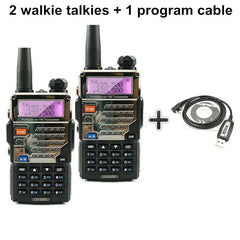 2pcs Baofeng UV-5RE Long Rang 10 KM Walkie Talkie PTT Earpieces Portable Radio Amateur Baofeng UV-5R Plus Car Radio Station UV5R