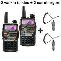 2pcs Baofeng UV-5RE Long Rang 10 KM Walkie Talkie PTT Earpieces Portable Radio Amateur Baofeng UV-5R Plus Car Radio Station UV5R
