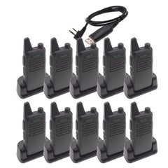 10pcs WLN KD-C1 Mini Walkie Talkie UHF 400-470 MHz 5W Power 16 Channel  MINI-handheld Transceiver Better Then BF-888S