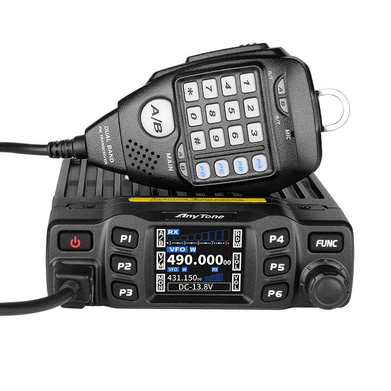 AnyTone AT-778UV II Dual Band Transceiver Mini Mobile Radio Station VHF 136-174 UHF 400-480MHz Amateur Radio  Walkie Talkie 25W