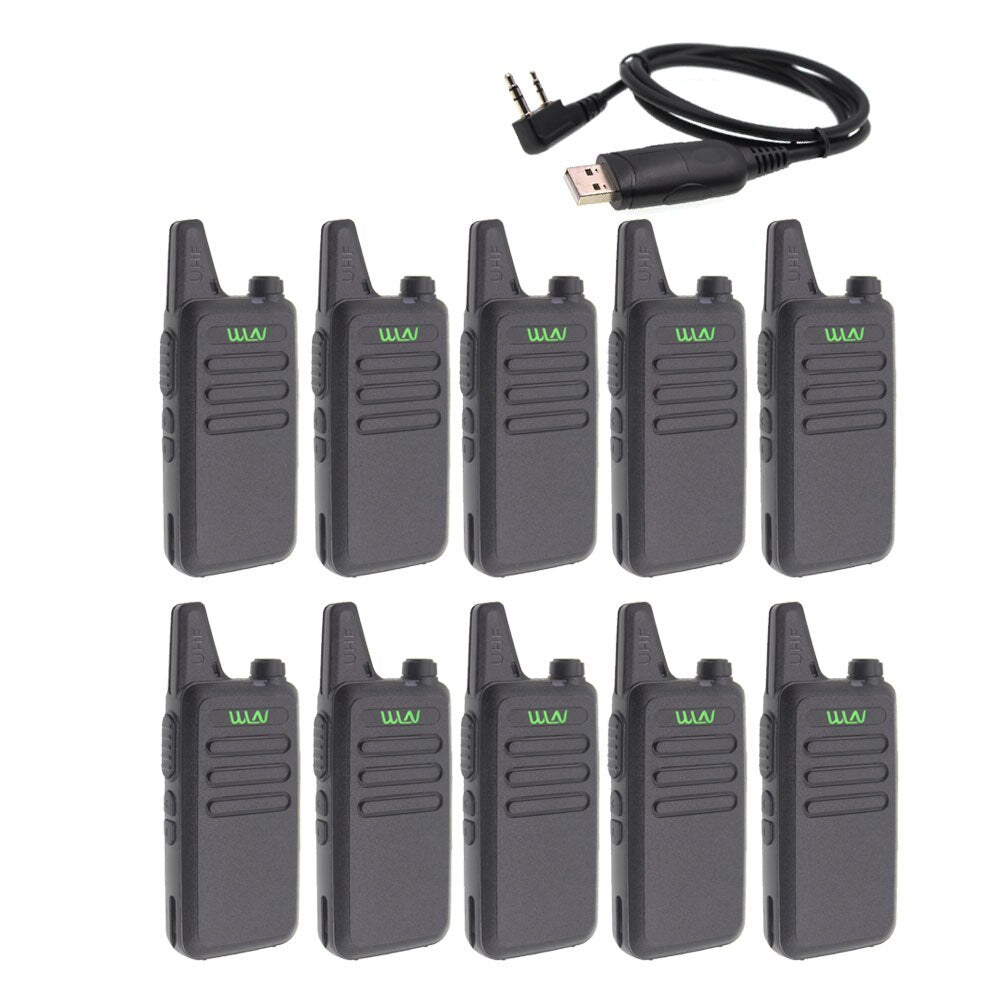10pcs WLN KD-C1 Mini Walkie Talkie UHF 400-470 MHz 5W Power 16 Channel  MINI-handheld Transceiver Better Then BF-888S