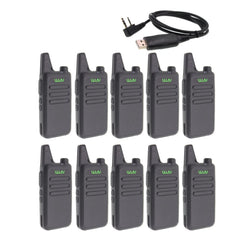 10pcs WLN KD-C1 Mini Walkie Talkie UHF 400-470 MHz 5W Power 16 Channel  MINI-handheld Transceiver Better Then BF-888S
