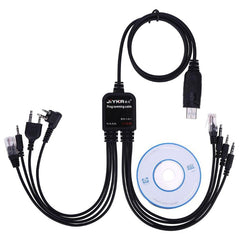 8 in 1 USB Programming Cable for Baofeng for Motorola Kenwood TYT QYT multiple Radios 1.3m/4.26 ft 24BB