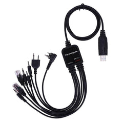 8 in 1 USB Programming Cable for Baofeng for Motorola Kenwood TYT QYT multiple Radios 1.3m/4.26 ft 24BB