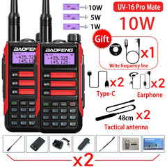 2PACK BaoFeng UV-16 PRO V2 10W Professional WalkieTalkie UV16Pro Type-C Charger Long Range Two Way Radio Upgrade UV5R UV10R
