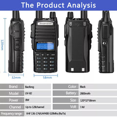 Baofeng UV-82 Plus 8W Walkie Talkie UV82 CB Radio Station 10KM VHF UHF Dual Band UV 82 Two Way Radio Ham Radio