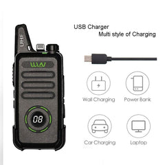 New WLN KD-C1plus Mini Walkie Talkie C1plus UHF 400-470MHz Transceiver 16 Channel VOX Slim FM Radios