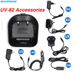 Baofeng  Walkie Talkie EU/US/UK/AU/USB/Car Charger Adapter Base For Baofeng UV 82 UV-82 UV82 Two Way Radio Accessories