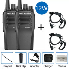 BaoFeng Walkie Talkie BF-1909 12W Powerful 50KM Long Range Portable Two Way Radio Type C Charger Transceiver hunting UV-5R