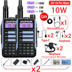 2PACK BaoFeng UV-16 PRO V2 10W Professional WalkieTalkie UV16Pro Type-C Charger Long Range Two Way Radio Upgrade UV5R UV10R