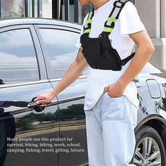 Radios Pocket Radio Chest Harness Chest Front Pack Pouch Holster Vest Rig Carry Case for 2 Way Radio Walkie Talkie for Baofeng