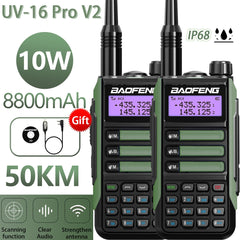 2PACK BaoFeng UV-16 PRO V2 10W Professional WalkieTalkie UV16Pro Type-C Charger Long Range Two Way Radio Upgrade UV5R UV10R