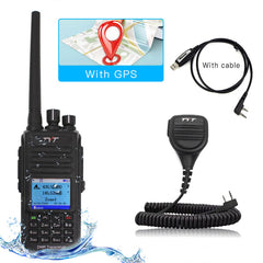 TYT MD-UV390 DMR Digital Walkie Talkie UV390 IP67 Waterproof Dual Band UV transceiver GPS Optional Upgrde of MD-390 + USB cable